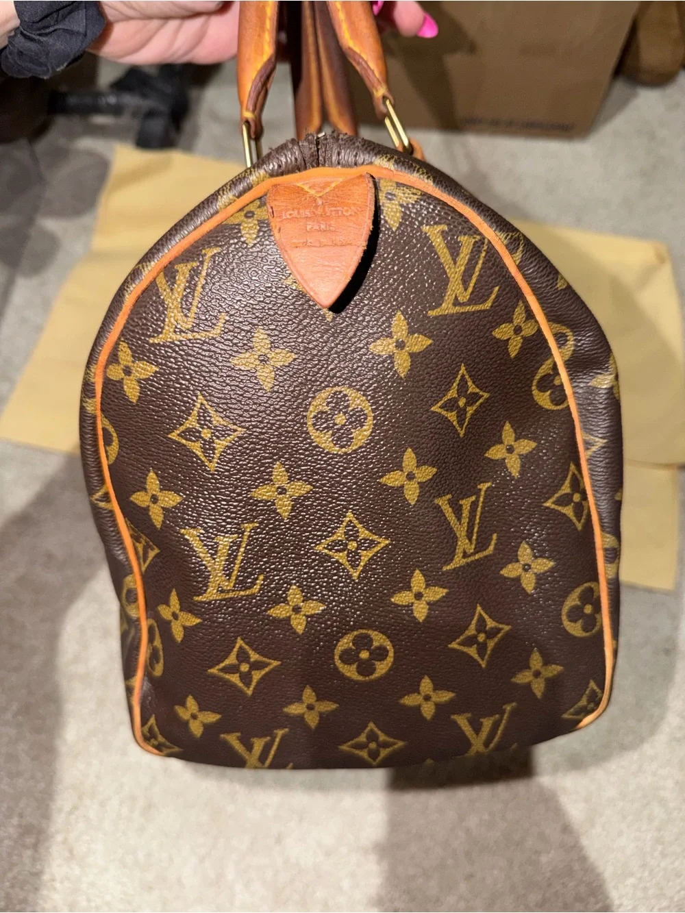 Louis Vuitton Monogram Speedy 30 Handbag in Brown and Tan
